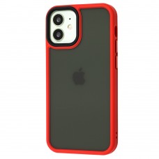 Чехол для iPhone 12 mini Totu Shadow Matte Metal Buttons красный