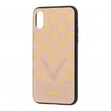 Чехол для iPhone Xs Max Tybomb LV шахматы розовый песок 