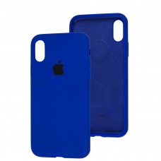Чехол для iPhone X/Xs Silicone Full синий/ultra blue