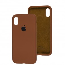 Чохол для iPhone X / Xs Silicone Full коричневий / brown