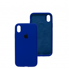 Чехол для iPhone Xr Silicone Full синий / shiny blue 
