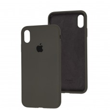 Чохол для iPhone Xs Max Silicone Full сірий / dark olive