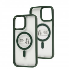 Чехол для iPhone 14 Pro Max Metal Bezel MagSafe зеленый