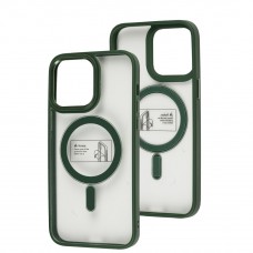 Чехол для iPhone 13 Pro Max Metal Bezel MagSafe зеленый