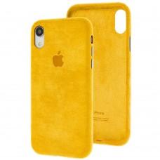 Чехол для iPhone Xr Alcantara 360 желтый