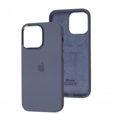 Чехол для iPhone 14 Pro Max New silicone Metal Buttons lavender gray