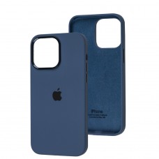 Чехол для iPhone 14 Pro Max New silicone Metal Buttons navy blue