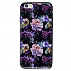 Чехол Glossy Flowers для iPhone 6 черный