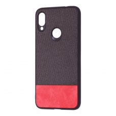 Чехол для Xiaomi Redmi Note 7 Hard Textile черно-красный