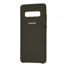 Чехол для Samsung Galaxy S10+ (G975) Silky Soft Touch "оливковый"