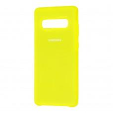 Чехол для Samsung Galaxy S10+ (G975) Silky Soft Touch "лимонный"