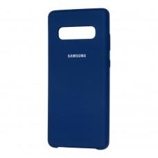 Чехол для Samsung Galaxy S10+ (G975) Silky Soft Touch "синий"