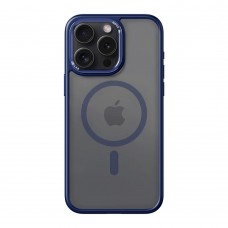 Чохол для iPhone 15 Pro Max Rock Metal lens shield MagSafe blue