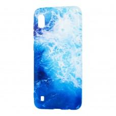 Чехол для Samsung Galaxy A10 (A105) "силикон Mix" мрамор синий