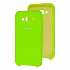 Чехол для Samsung Galaxy J7 (J700) Silky Soft Touch ярко-зеленый