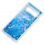 Чехол для Samsung Galaxy S10 (G973) Блестки вода "дельфин синий"