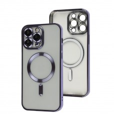 Чохол для iPhone 14 Pro Max Fibra Chrome MagSafe purple