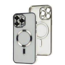 Чехол для iPhone 14 Pro Max Fibra Chrome MagSafe silver