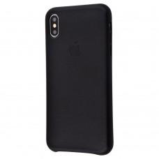 Чехол для iPhone Xs Max Leather Case (Leather) черный