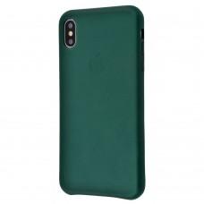 Чохол для iPhone Xs Max Leather Case (Leather) зелений ліс