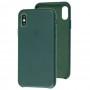Чохол для iPhone X / Xs Leather Case (Leather) зелений ліс
