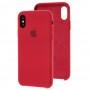 Чохол Silicone для iPhone X / Xs case рожево-червоний світле яблуко