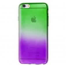 Чохол Tricolor для iPhone 6 фіолетово-зелений