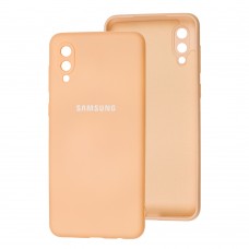 Чехол для Samsung Galaxy A02 (A022) Lime silicon с микрофиброй розовый