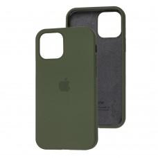 Чохол Silicone для iPhone 12 / 12 Pro case оливковий