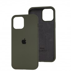 Чехол Silicone для iPhone 12 Pro Max case оливковый