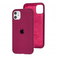 Чохол для iPhone 11 Silicone Full бордовий / maroon