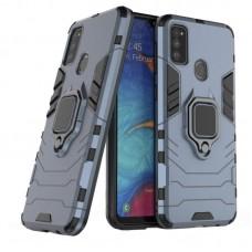 Чохол для Samsung Galaxy M21 / M30s Transformer Ring ударостійкий з кільцем сірий