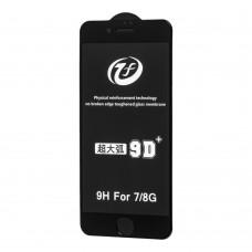 Защитное стекло 9D для iPhone 7 / 8 Full Glue 9K черное (ОЕМ)