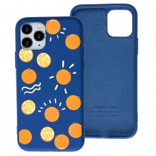 Чохол для iPhone 11 Pro Max Liquid "апельсин" синій