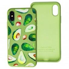 Чехол для iPhone X / Xs Liquid "авокадо" зеленый