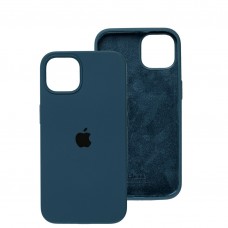 Чохол для iPhone 13 / 14 Square Full silicone синій / abyss blue