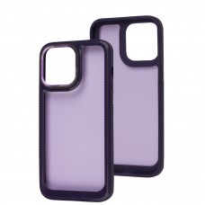 Чехол для iPhone 14 Pro Max Carbon style purple