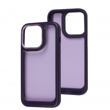 Чохол для iPhone 14 Pro Carbon style purple