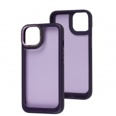 Чехол для iPhone 14 Carbon style purple