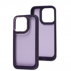 Чохол для iPhine 15 Pro Carbon style purple