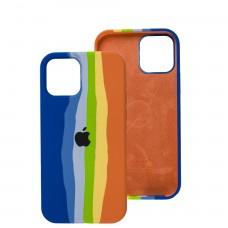 Чехол для iPhone 12 / 12 Pro Silicone Full rainbow orange