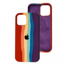 Чехол для iPhone 12 / 12 Pro Silicone Full rainbow pride