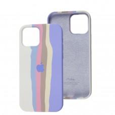 Чехол для iPhone 12 / 12 Pro Silicone Full rainbow purple