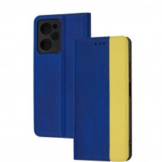 Чехол книга UA для Xiaomi Poco X5 Pro / Note 12 Pro Speed желто-голубой