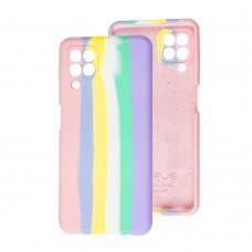 Чехол для Samsung Galaxy A22 (A225) Wave Rainbow pink