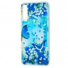Чехол для Samsung Galaxy A50 / A50s / A30s Блестки вода new бабочки