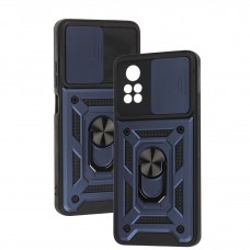 Чехол для Xiaomi Poco X4 Pro 5G Serge Ring Armor ударопрочный синий