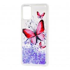 Чехол для Samsung Galaxy A51 (A515) Блестки вода "бабочка"