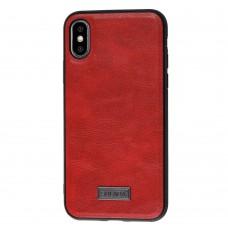 Чехол для iPhone X / Xs Sulada Leather красный
