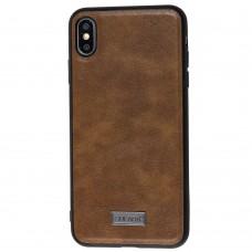 Чохол для iPhone Xs Max Sulada Leather коричневий